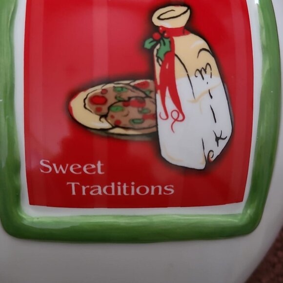 Vintage Russ Berrie Christmas Traditions Ceramic Cookie Jar - Picture 4 of 7